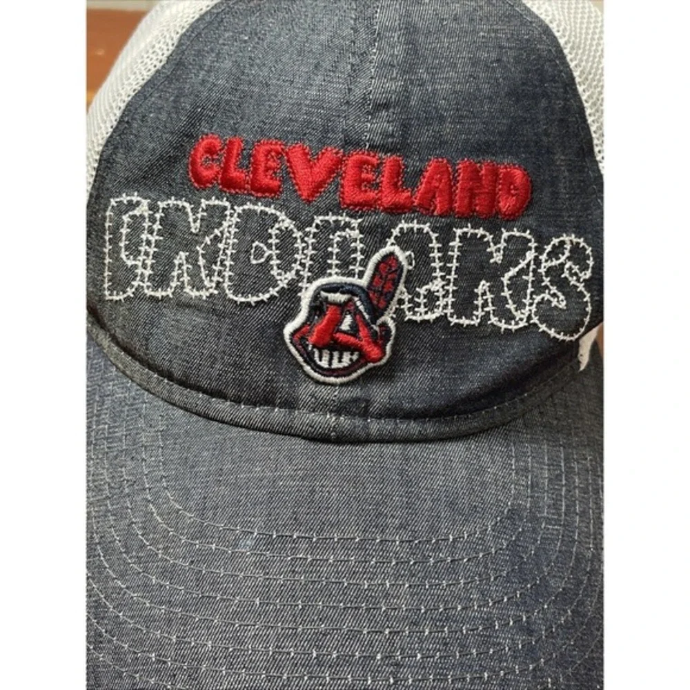 New Era 9twenty Cleveland Indians Hook Loop Hat‎ Cap Adjustable Strap YOUTH